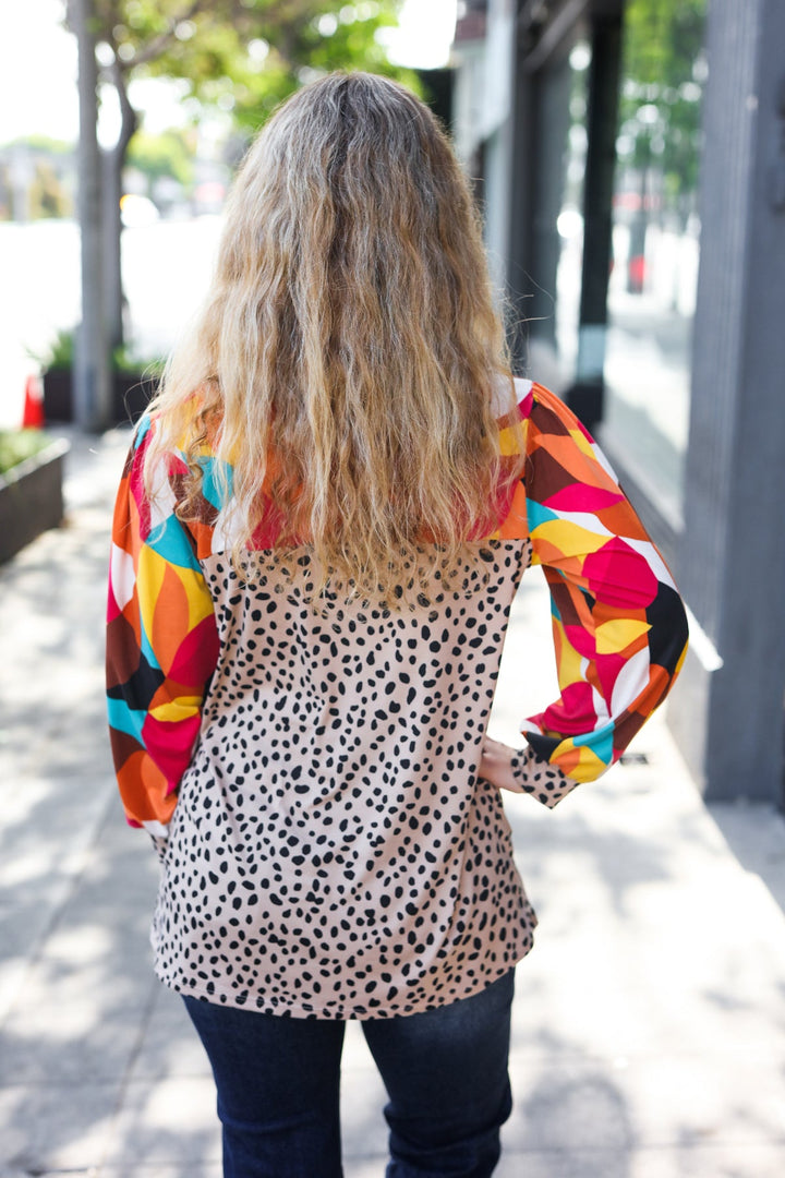 Instant Charm - Geometric Animal-Print Top