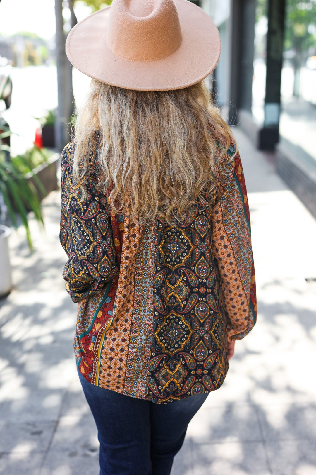 Boho Vibes - Paisley Raglan Blouse