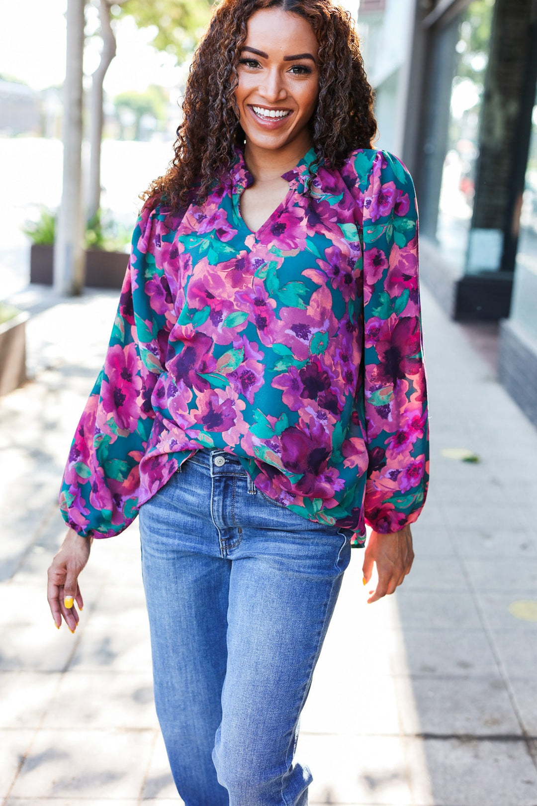 Royally Yours - Watercolor Floral Top