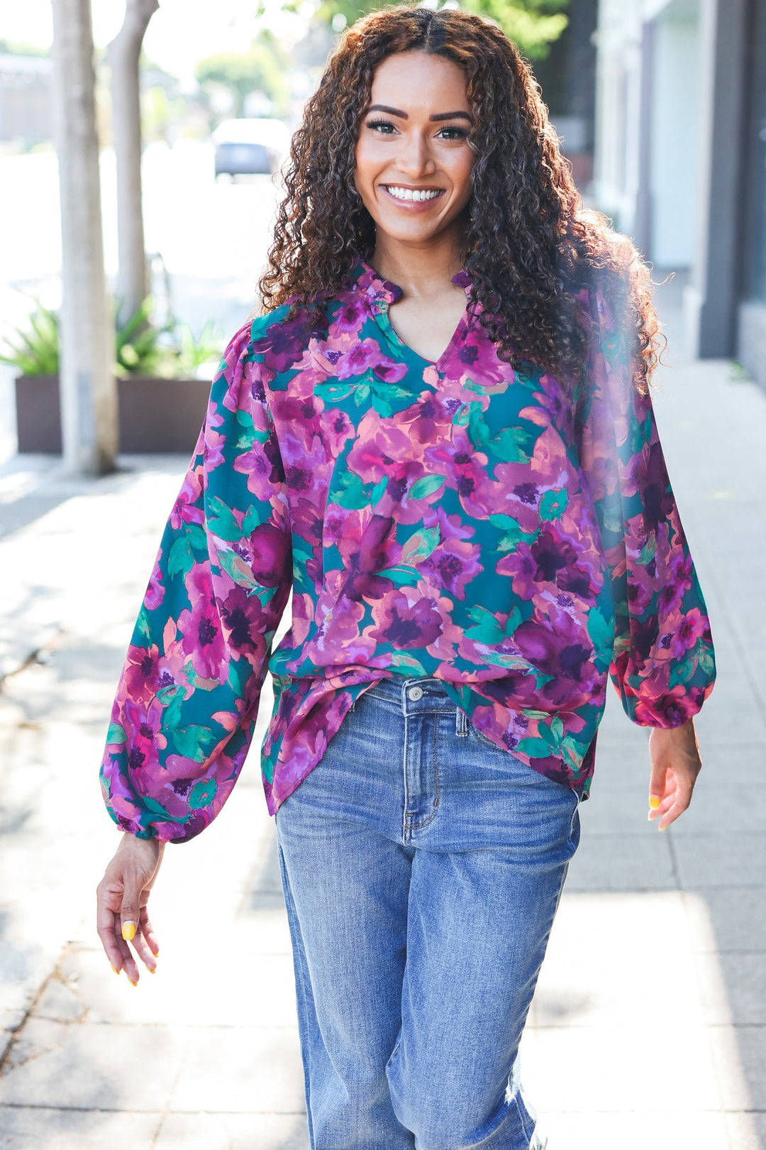 Royally Yours - Watercolor Floral Top