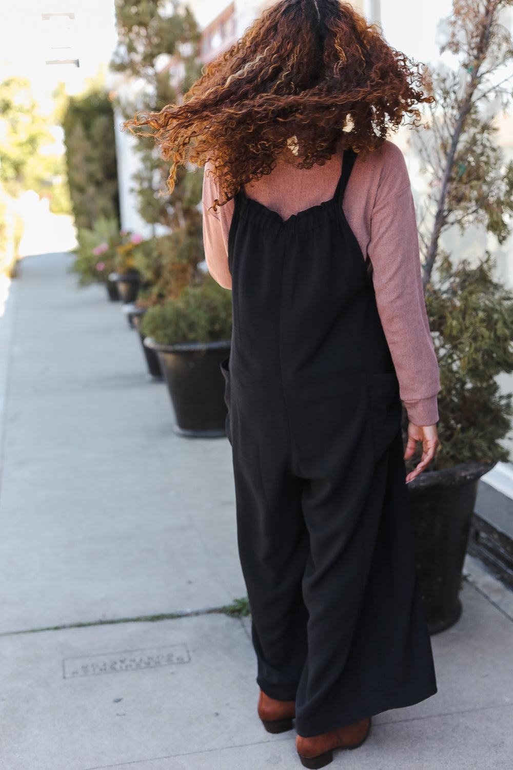 Classic Wide-Leg Adjustable Baggy Jumpsuit