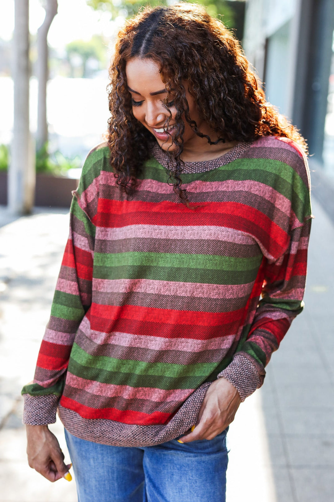 All The Fall Things - Two-Tone Banded Sweater Top