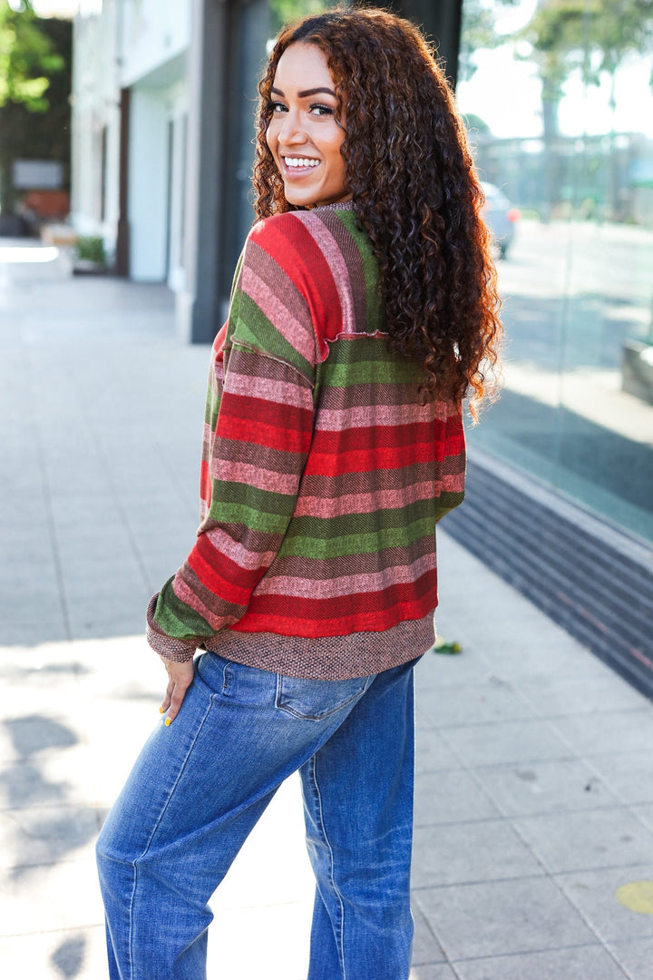 All The Fall Things - Two-Tone Banded Sweater Top