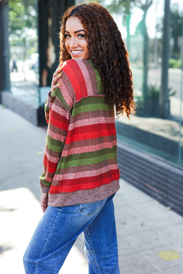 All The Fall Things - Two-Tone Banded Sweater Top