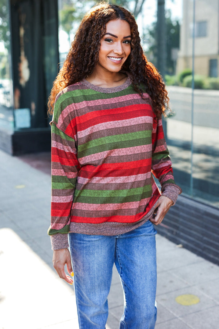 All The Fall Things - Two-Tone Banded Sweater Top