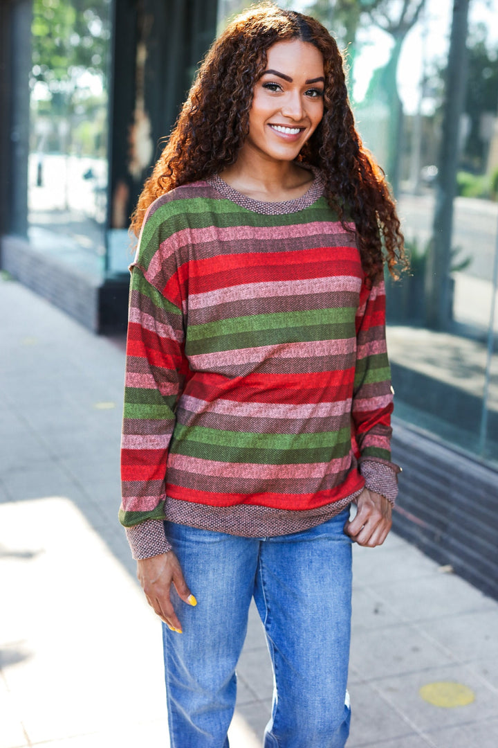 All The Fall Things - Two-Tone Banded Sweater Top