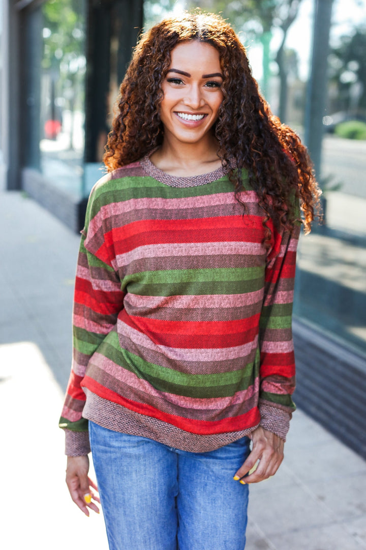 All The Fall Things - Two-Tone Banded Sweater Top