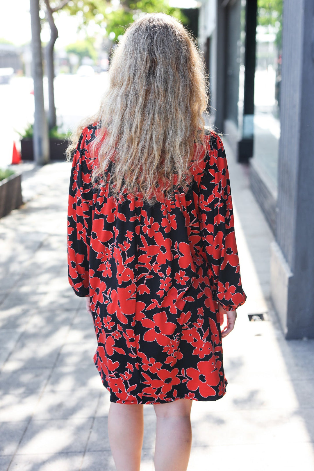 In It Together - Floral Print Front-Tie Dress