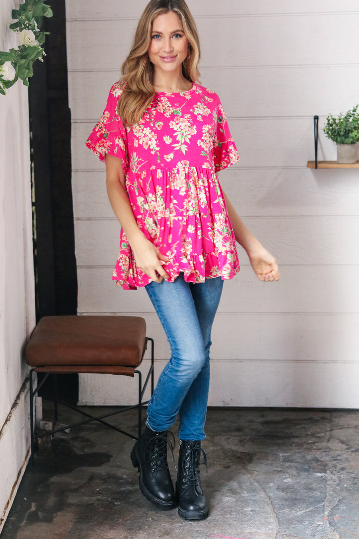 Standing Out - Floral Swing Top