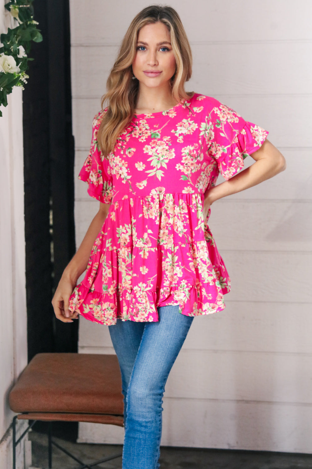 Standing Out - Floral Swing Top