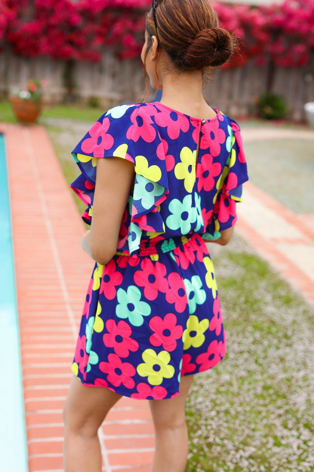 Bold Florals - Smocked-Waist Romper