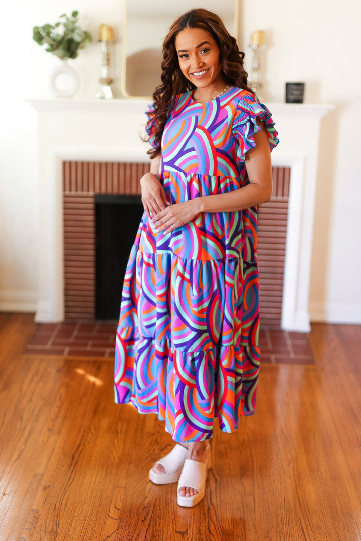 All About It - Abstract-Print Maxi Dress