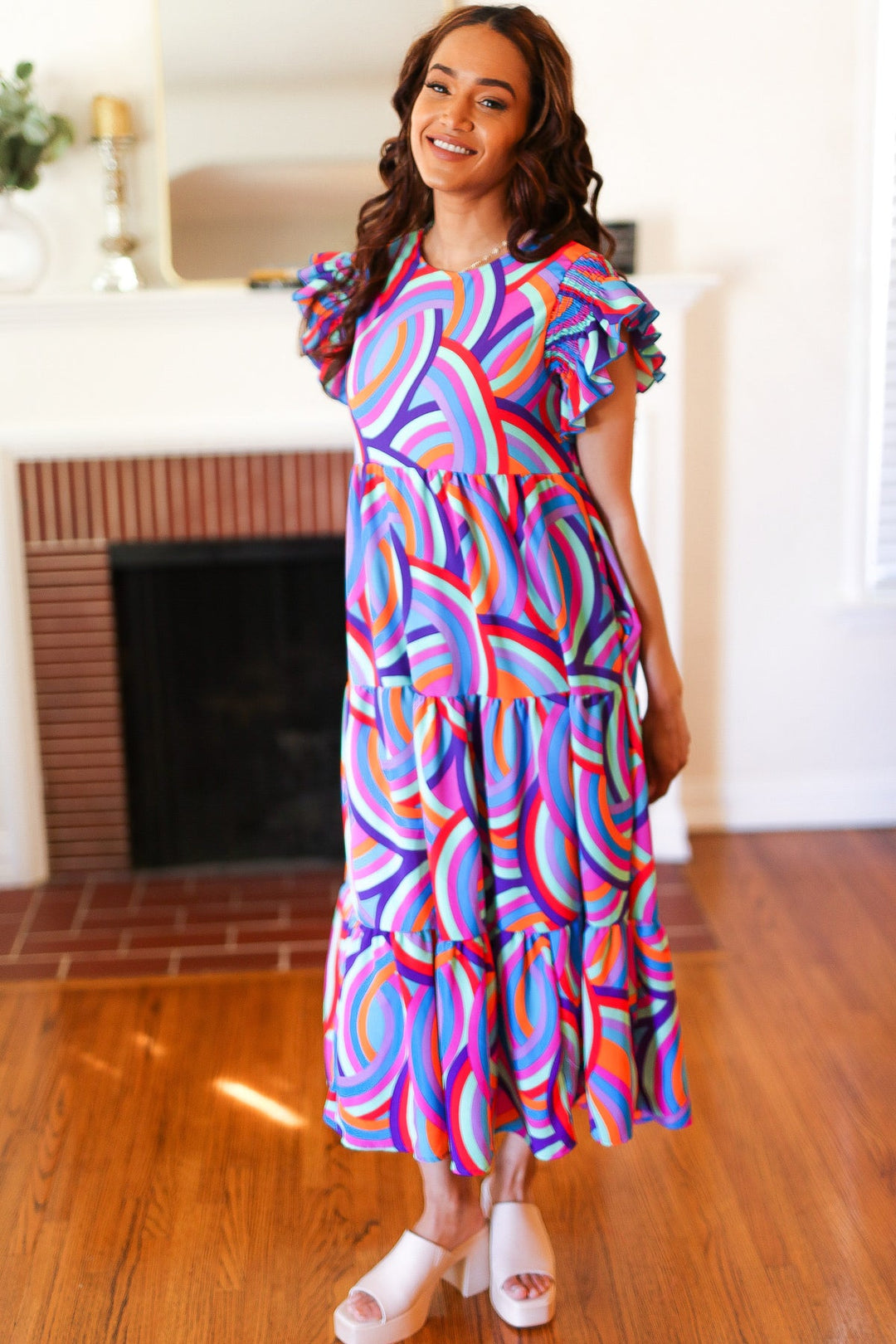 All About It - Abstract-Print Maxi Dress