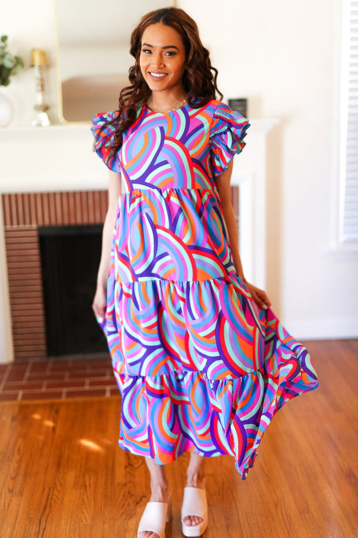 All About It - Abstract-Print Maxi Dress