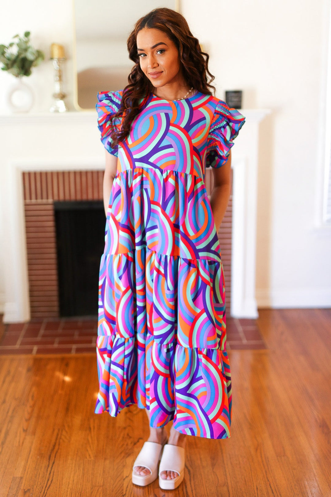 All About It - Abstract-Print Maxi Dress