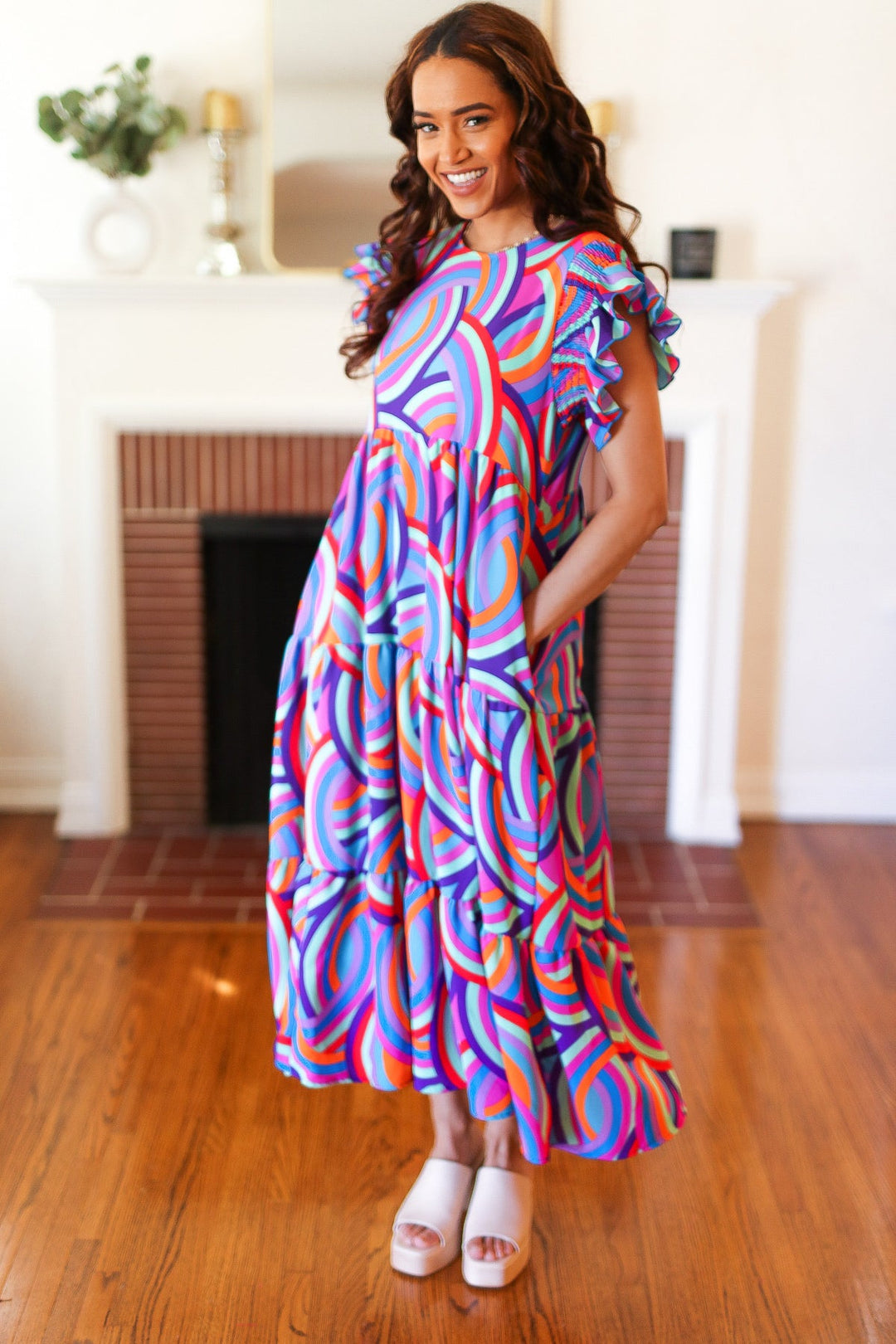 All About It - Abstract-Print Maxi Dress