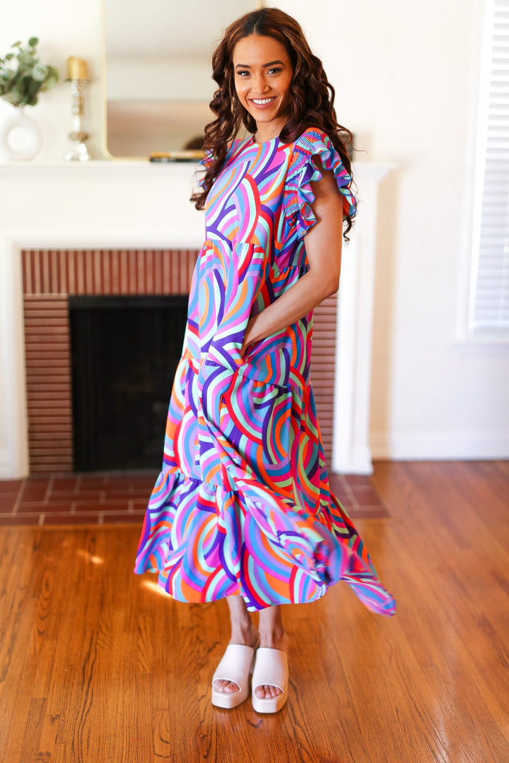 All About It - Abstract-Print Maxi Dress