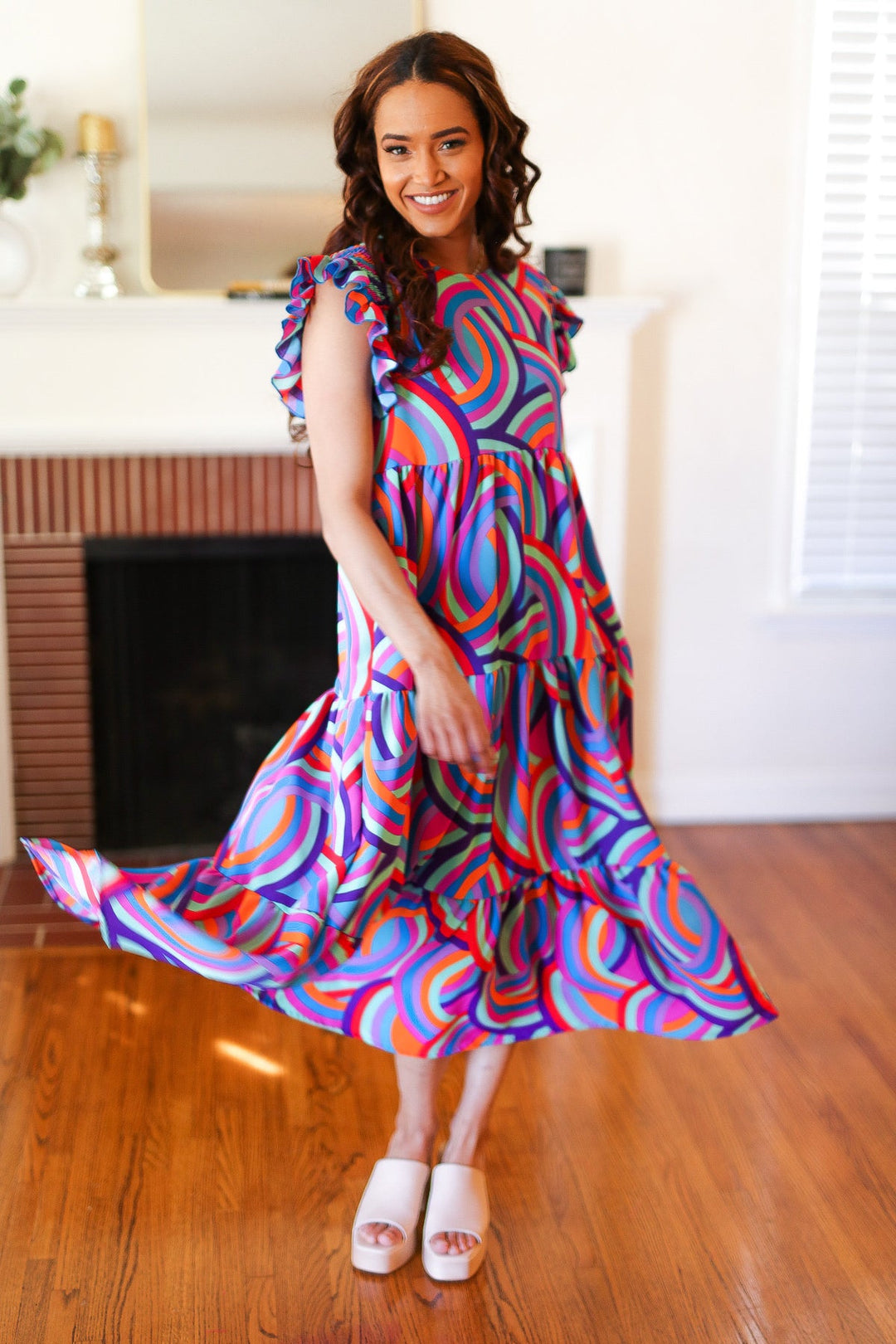 All About It - Abstract-Print Maxi Dress