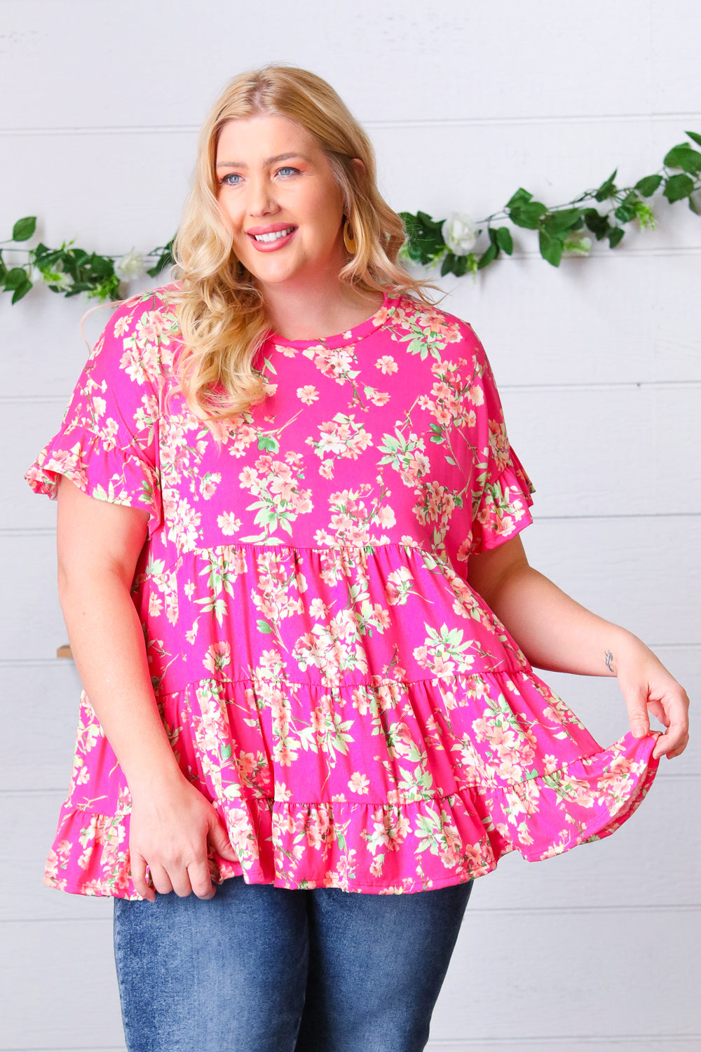 Standing Out - Floral Swing Top