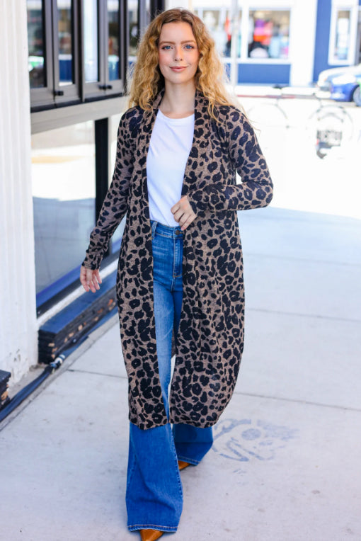 Walk Boldly - Animal-Print Duster Cardigan