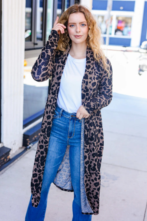 Walk Boldly - Animal-Print Duster Cardigan