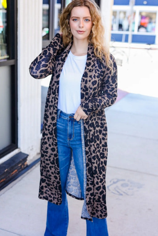 Walk Boldly - Animal-Print Duster Cardigan