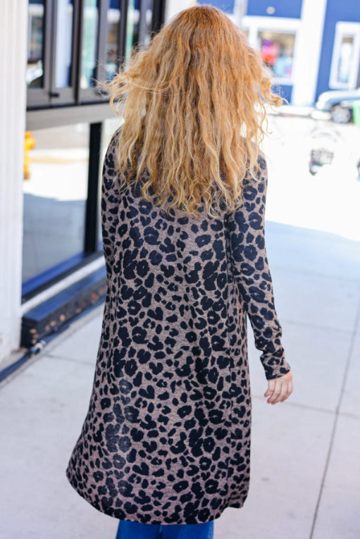 Walk Boldly - Animal-Print Duster Cardigan