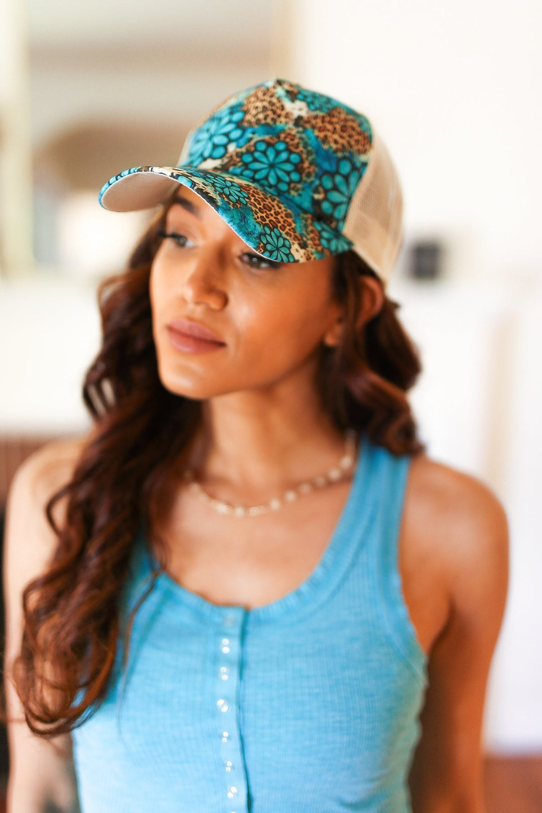 Cheetah Print Mesh Trucker Hat