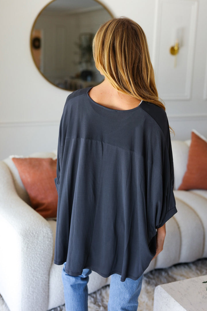 [FINAL SALE] Look Out - Dolman Top - Charcoal