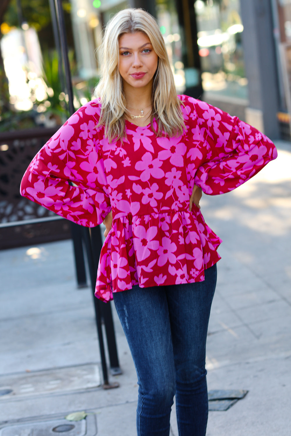 Life In Color Floral Babydoll Top