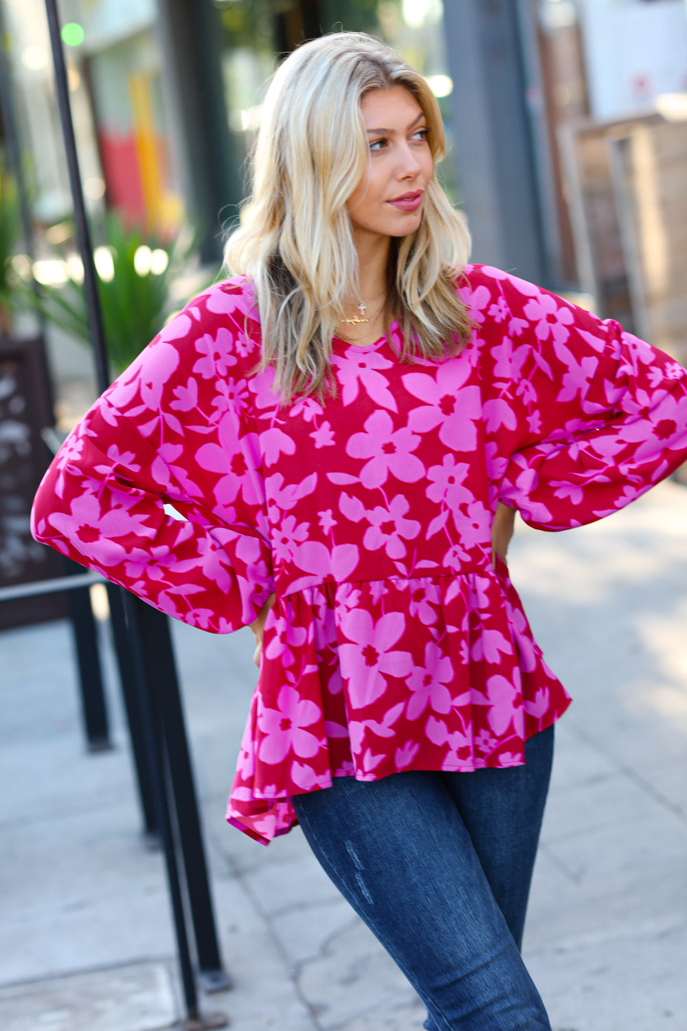 Life In Color Floral Babydoll Top