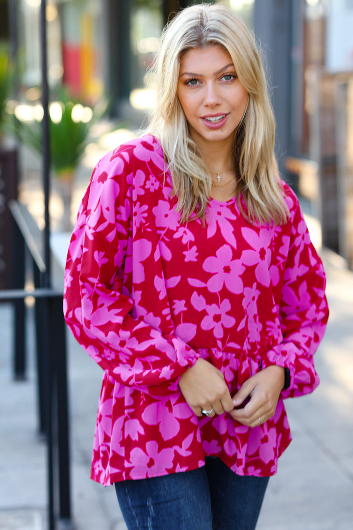 Life In Color Floral Babydoll Top