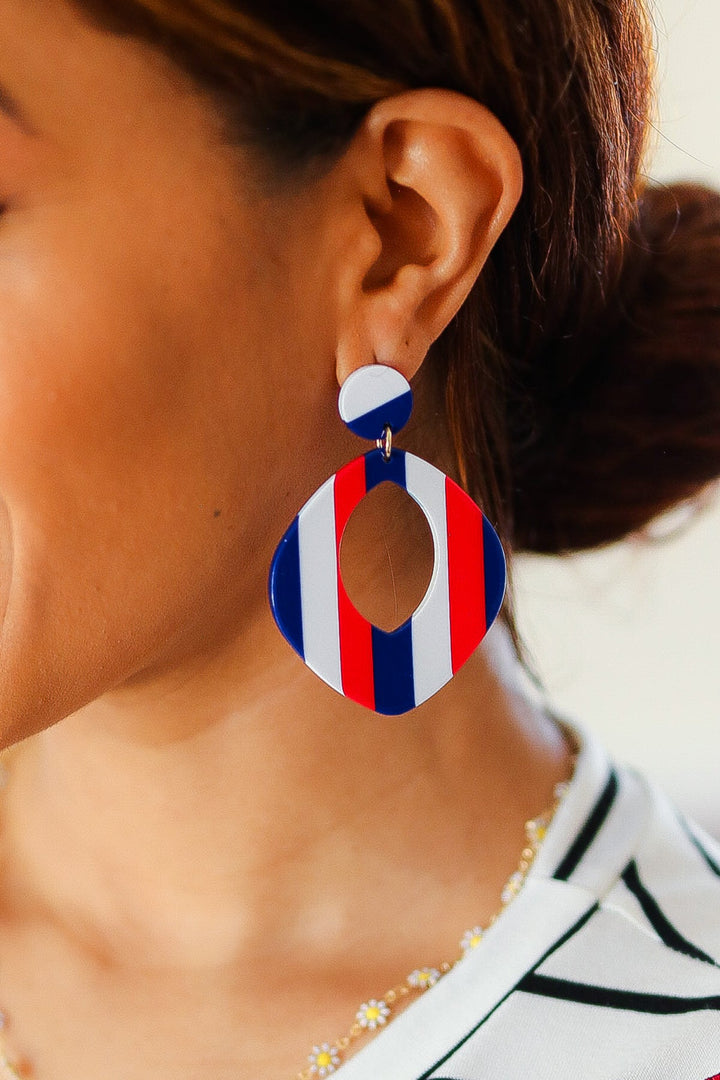 Americana Oval Cut-Out Earrings