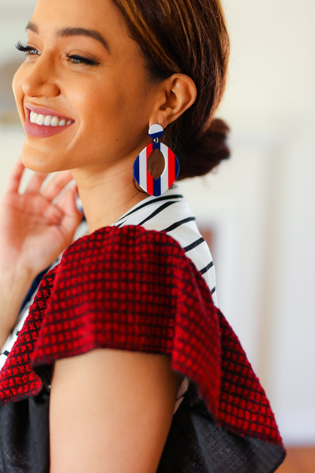 Americana Oval Cut-Out Earrings