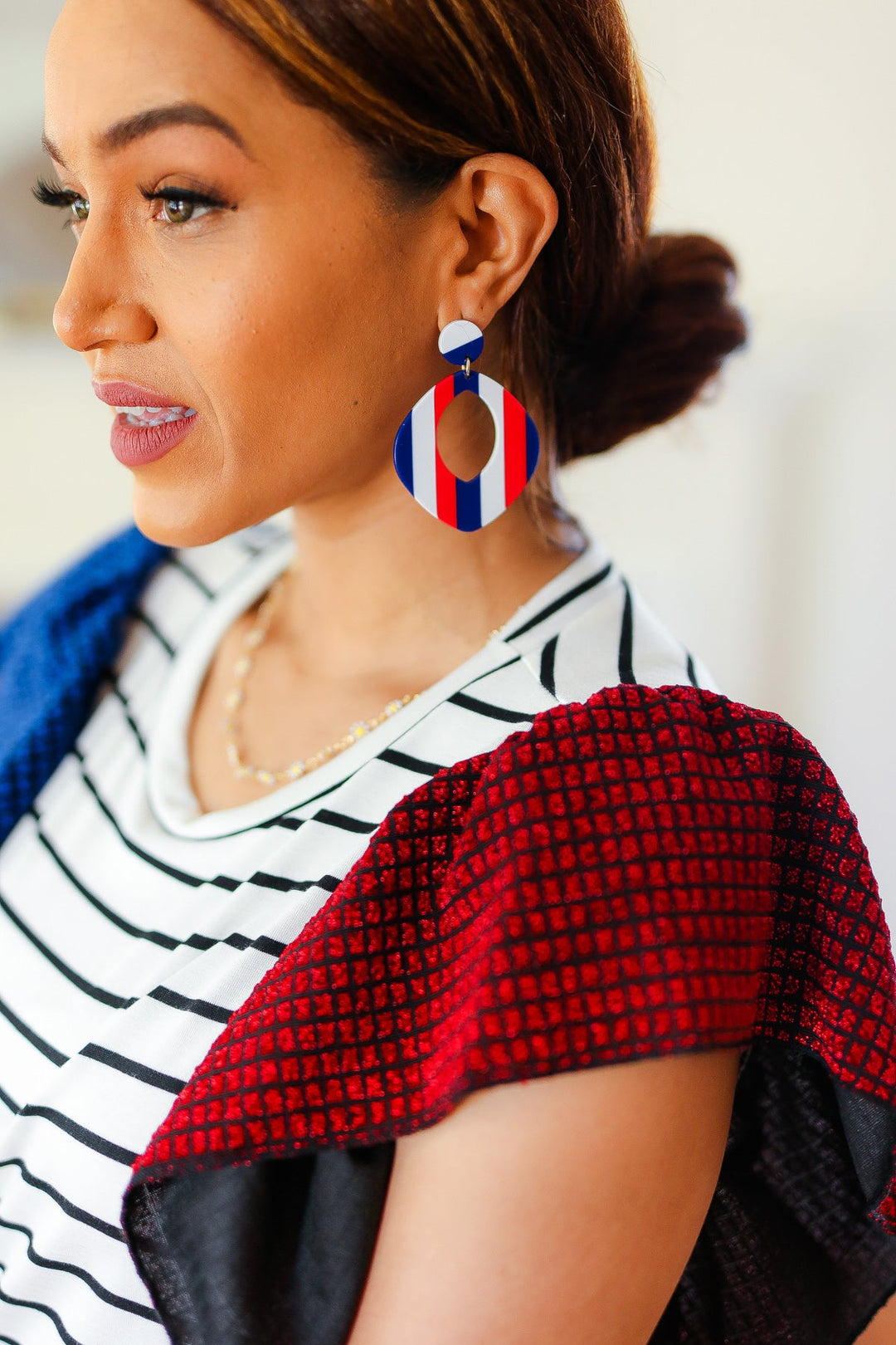 Americana Oval Cut-Out Earrings