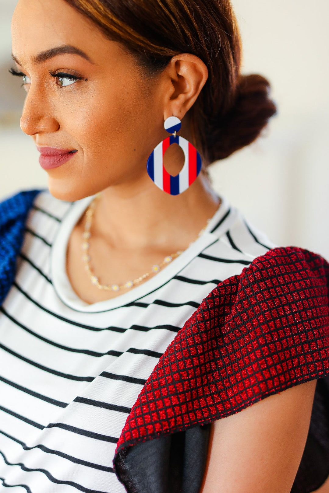 Americana Oval Cut-Out Earrings