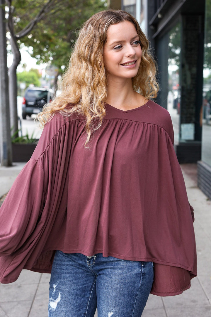 Rise Up - Modal Knit Top - Wine