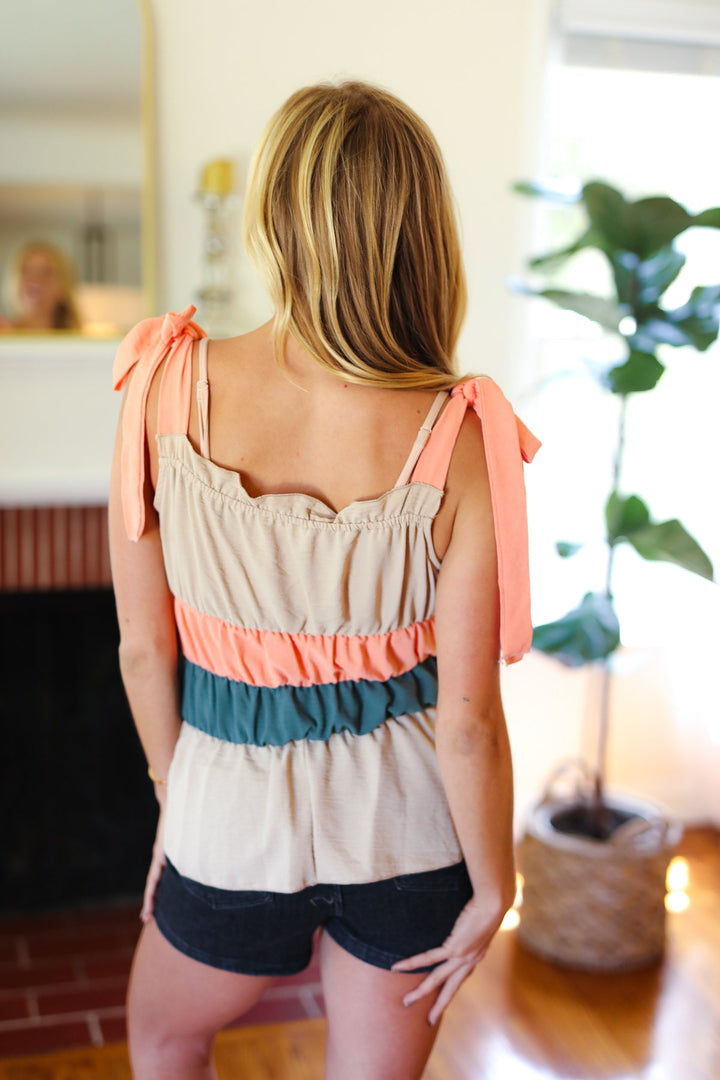 Vintage Peach Slim-Fit Top