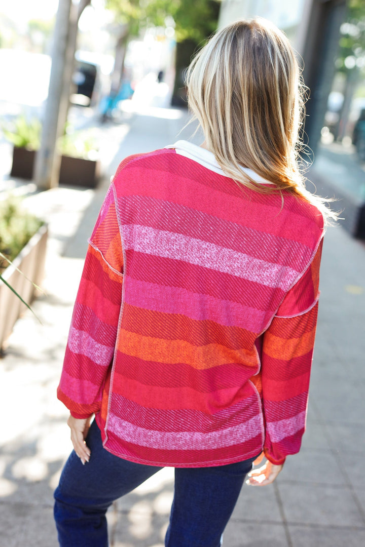 Cozy Trends - Striped Button-Down Top