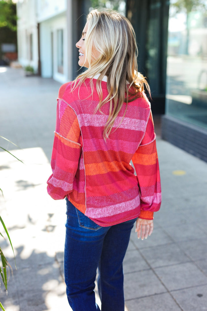 Cozy Trends - Striped Button-Down Top