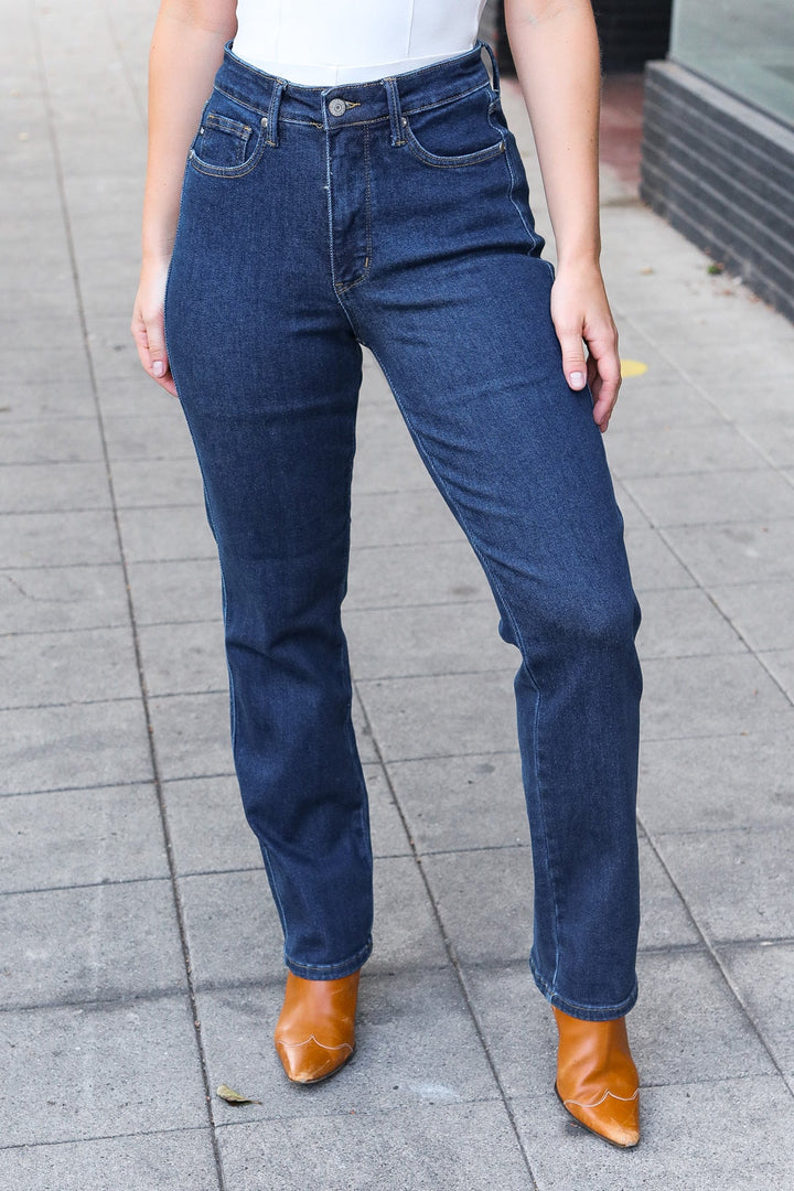 Tummy Control High-Waisted Straight-Fit Jeans