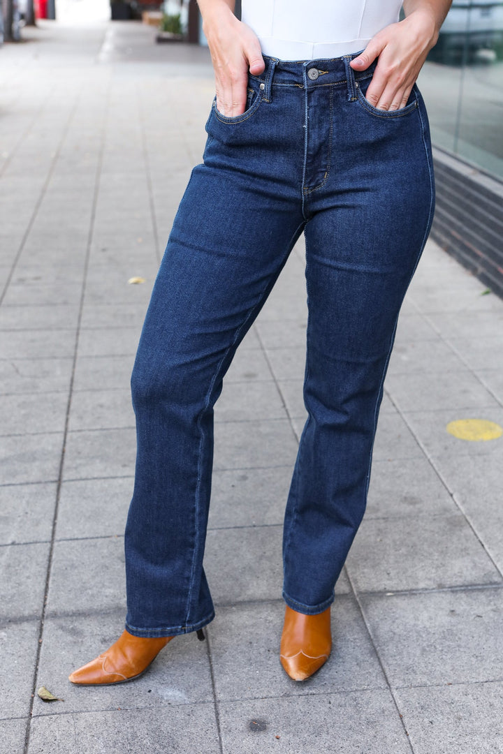 Tummy Control High-Waisted Straight-Fit Jeans