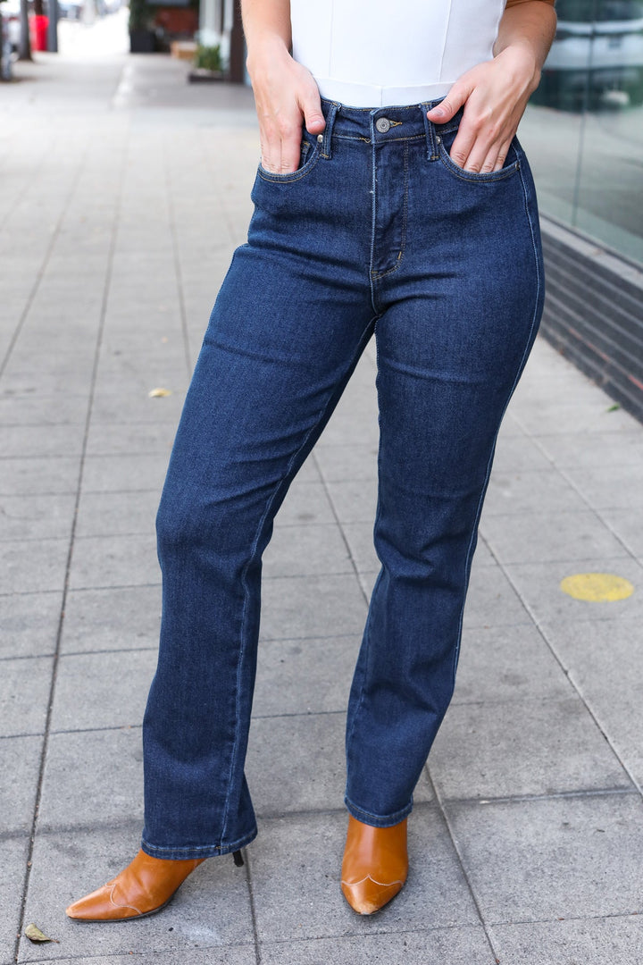 Tummy Control High-Waisted Straight-Fit Jeans