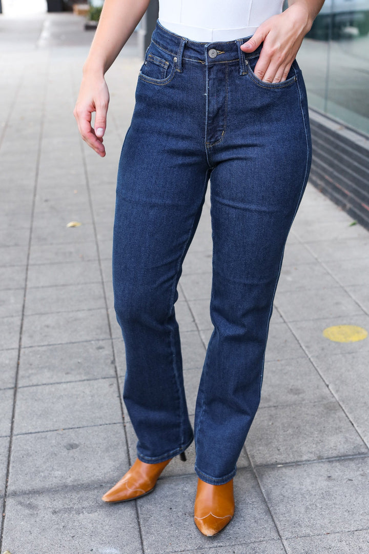 Tummy Control High-Waisted Straight-Fit Jeans