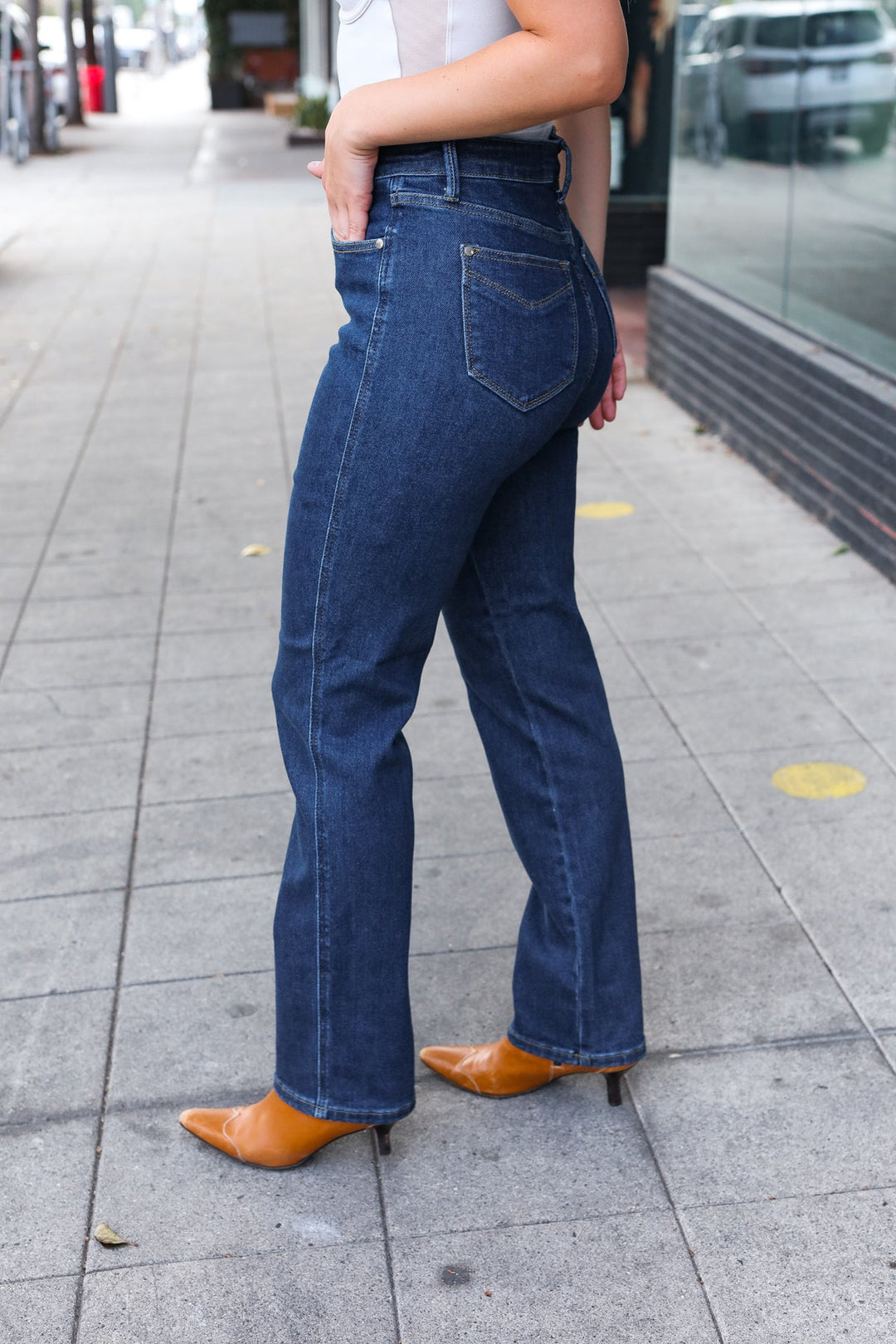 Tummy Control High-Waisted Straight-Fit Jeans