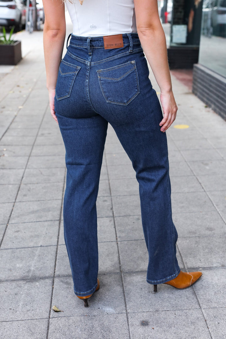 Tummy Control High-Waisted Straight-Fit Jeans