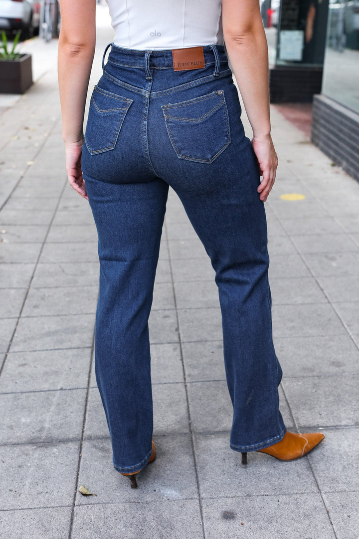 Tummy Control High-Waisted Straight-Fit Jeans