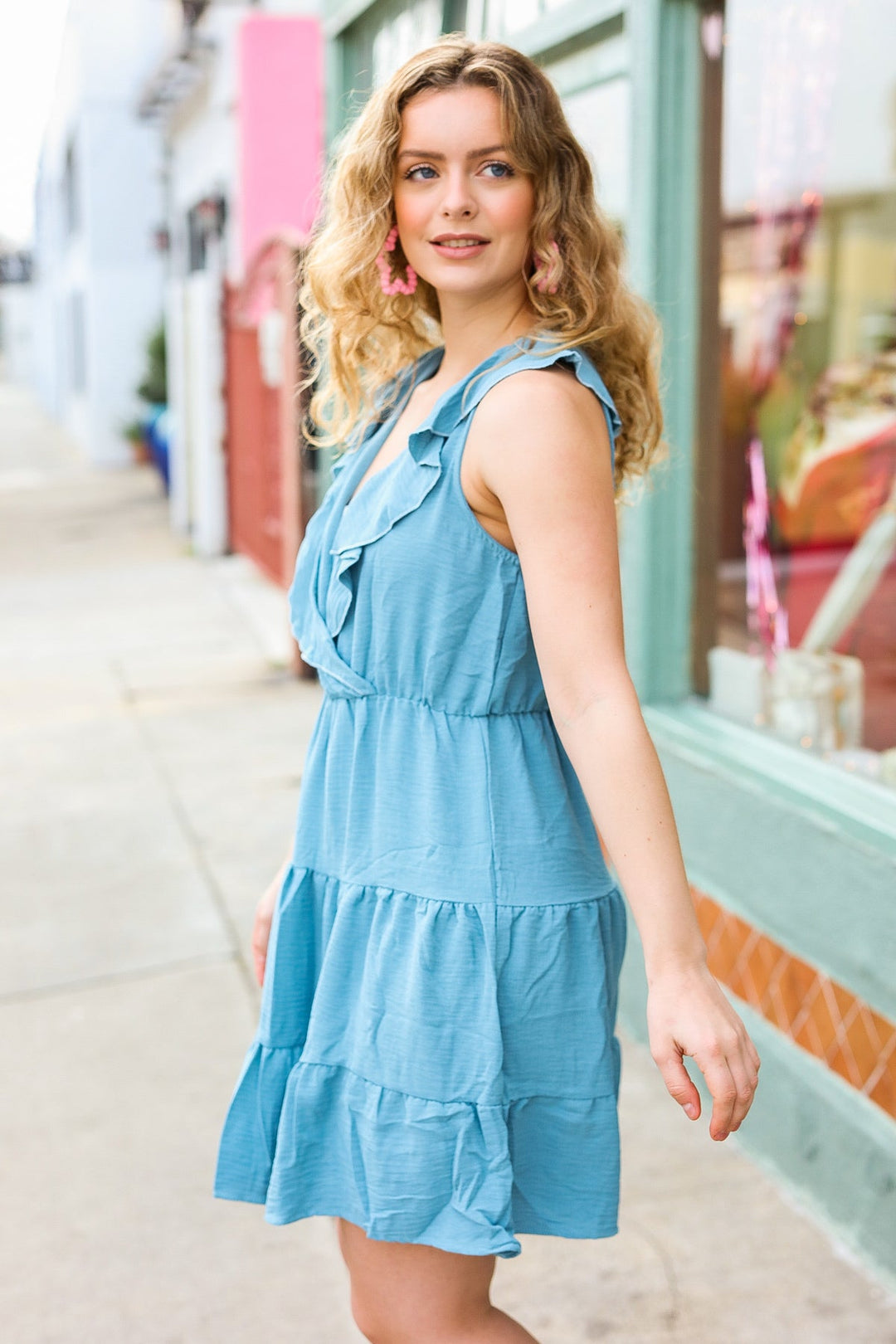 Embrace Love - Aquamarine Tiered Dress