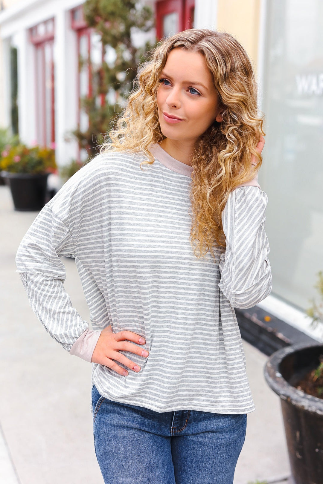 Beautiful You - Striped Oversized Top