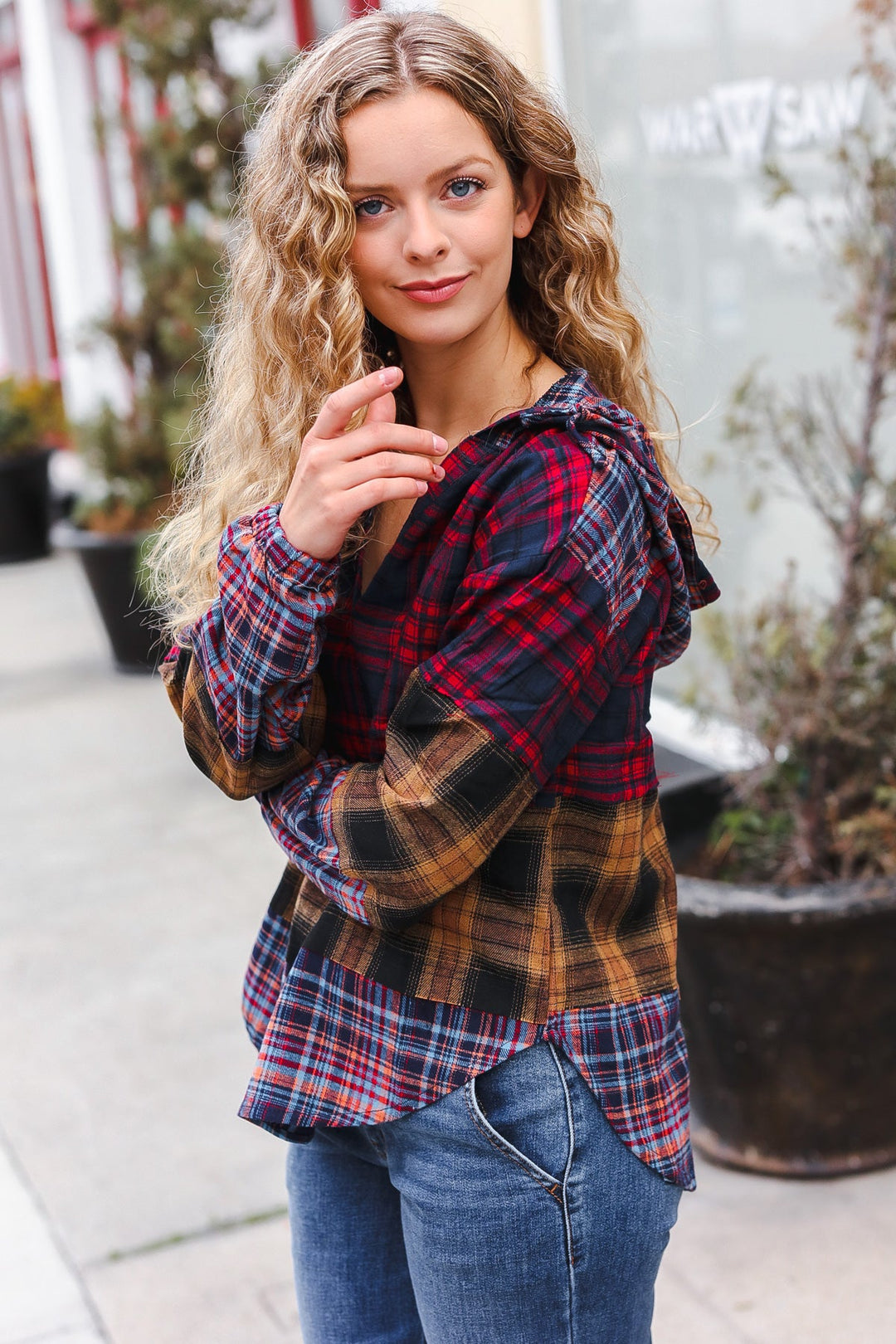 Tis' The Season - Plaid Flannel Hoodie